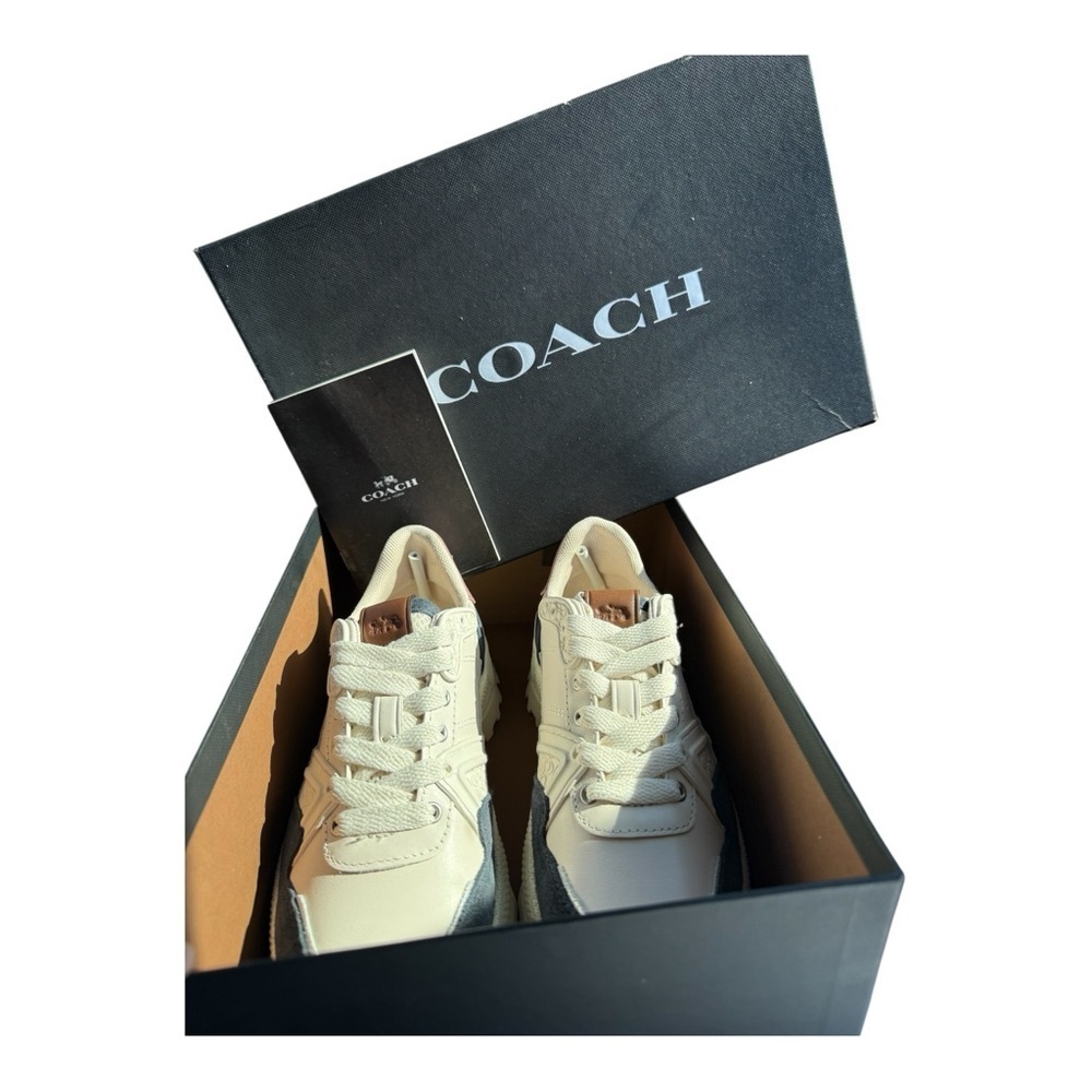 Coach Chalk Dusty Rose C143 GLT LTR Leather Sneakers 5.5 Designer Luxury NIB - Picture 10 of 15